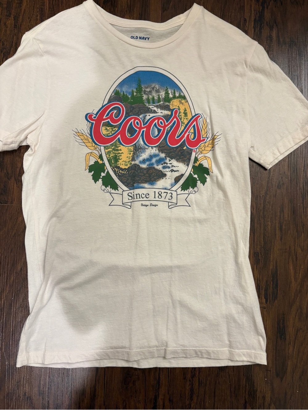 Old Navy Cream Short Sleeve Coors Graphic Tee